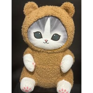 Mofusand Cat Plush Toy Brown Bear Hood Cozy Outfit Kawaii Stuffed Animal